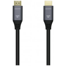 CABLE HDMI V2.1 8K 60HZ 48GBPS AM-AM GRIS NEGRO 0.5M