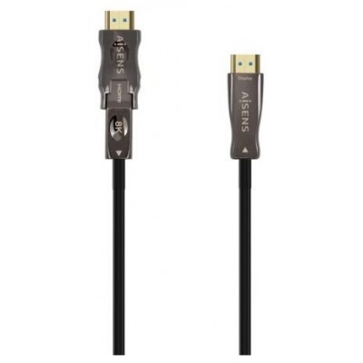 AISENS CABLE HDMI V2.1 AOC DESMONTABLE ULTRA ALTA VELOCIDAD / HEC 8K@60HZ 4K@120HZ 4:4:4 48GBPS, A/M-D/A/M, NEGRO, 50M