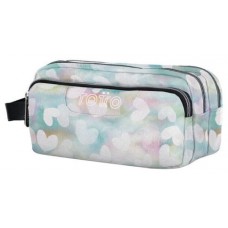 ESTUCHE ESCOLAR TRES COMPARTIMENTOS CORAZONES PASTEL TOTTO AC52ECO009-2311Z-4HX (Espera 4 dias)