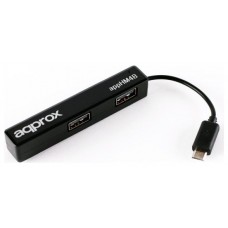 ANDROID MICRO HUB 4 PUERTOS USB NEGRO APPROX (Espera 4 dias)