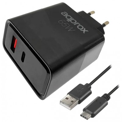 CARGADOR DE PARED APPROX APPUSBWALL65W 1xUSB-C PD