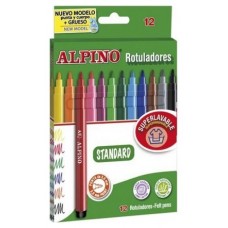 ESTUCHE 12 UNIDADES ROTULADORES PUNTA FINA COLORES SURTIDOS ALPINO AR001002N (Espera 4 dias)