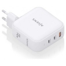 AISENS - CARGADOR GaN 140W, 2xUSB-C PD3.1 QC4.0, 1xUSB-A QC3.0, BLANCO