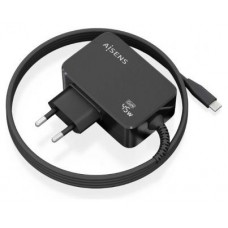 AISENS - CARGADOR GaN 45W PD3.0 1XUSB-C 1.8M, NEGRO