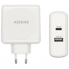 AISENS - CARGADOR 57W 1xUSB-C PD3.0 45W 1xUSB-A 5V/2.4A 12W BLANCO