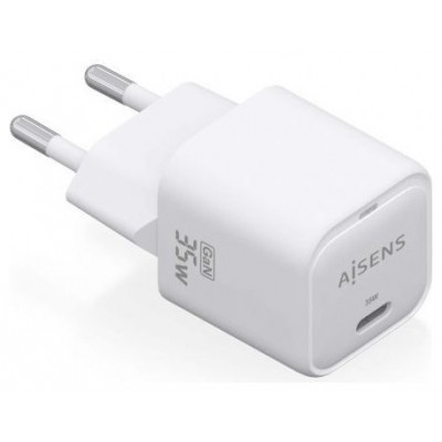 AISENS - CARGADOR GaN 35W, 1xUSB-C PD3.0 QC4.0, BLANCO