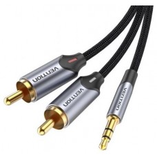 CABLE AUDIO ESTEREO JACK 3.5/M 2xRCA/M 1.5 M GRIS VENTION (Espera 4 dias)