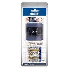 BLÍSTER SACAPUNTAS ELÉCTRICO MAXI-REGULAR (PILAS INCLUIDAS) SERIE 1918, AZUL MARINO MILAN BWM10278B (Espera 4 dias)