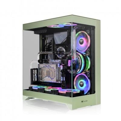 CAJA THERMALTAKE CTE E550 TG MID TOWER 2XUSB 3.0 1XUSB-C SN FUENTE VERDE MATCHA