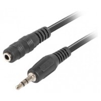 CABLE ESTEREO LANBERG JACK 3.5 MM MACHO/JACK 3.5MM HEMBRA 3M NEGRO