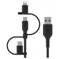 Belkin BOOST CHARGE cable USB 1 m USB A USB C/Micro-USB B/Lightning Negro (Espera 4 dias) Belkin BOOST CHARGE cable USB 1 m USB A USB C/Micro-USB B/Lightning Negro (Espera 4 dias)