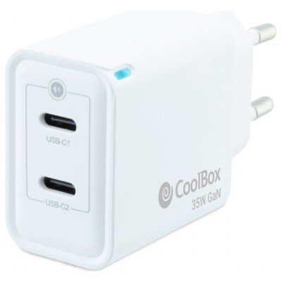 CARGADOR USB COOLBOX PARED  2USB-C  35W COO-CUP-35CC