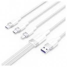 CABLE USB 2.0 A USB-C + MICROUSB/M + LIGHTNING 1.5 M BLANCO VENTION (Espera 4 dias)