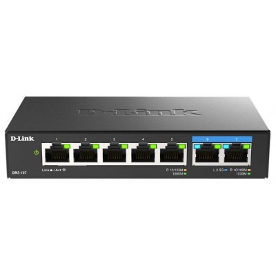 D-LINK SWITCH 7 PUERTOS 10/100/1Gbit w/2 PUERTOS 2.5G MULTI-GIGABIT (Espera 4 dias)