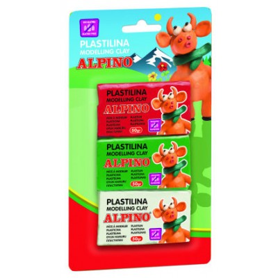 BLISTER 3 UNIDADES PLASTILINA  DE 50 GRS. ALPINO DP000116 (Espera 4 dias)