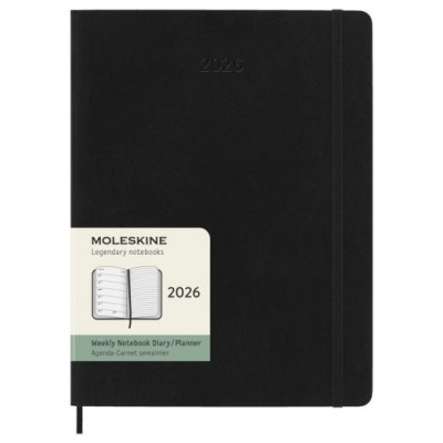 AGENDA 2026 TAPA BLANDA 12 MESES SEMANAL XL (19 X 25 CM) NEGRA MOLESKINE DSB12WN4Y26 (Espera 4 dias)