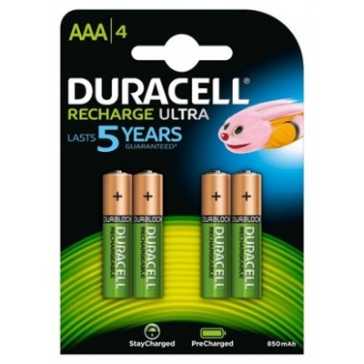 Duracell Pila Recargable HR03 AAA 900mAh Blister*4