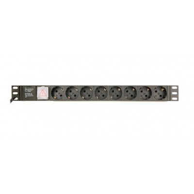 UNI DISTRIBUCIÃ?N ENERGÃ?A PDU GEMBIRD 8 SCHUKO 1U 10A ENCHU C14 CABLE DE 3 M