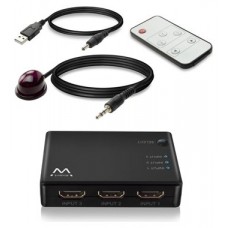 EWENT EW3730 Switch HDMI 4K 3x1con mando distancia