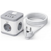 Ewent EW3863 Regleta 3 Tomas SHUCKO+2USB-A+2USB-C