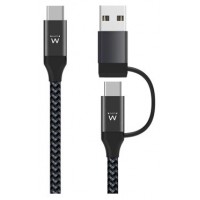 EWENT EW9918 Cable de carga usb-C a usbA/B 2 en 1