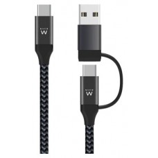 EWENT EW9918 Cable de carga usb-C a usbA/B 2 en 1