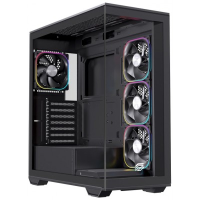 CAJA ATX SEMITORRE EINAREX S700 RGB 4 FANS NEGRA
