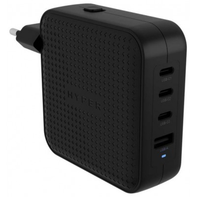 HYPERÂ® HYPERJUICEÂ® 100W USB-C GAN TRAVEL CHARGER (3C+1A) - BLACK