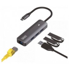 HUB USB-C 3 PUERTOS USB 3.0 + ETHERNET 3GO (Espera 4 dias)