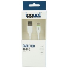 iggual cable USB-A/USB-C 100 cm blanco