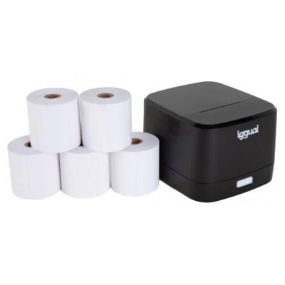 iggual Kit impresora térmica TP EASY 58 + 5 rollos