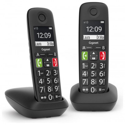 Gigaset E290 Duo Teléfono DECT/analógico Identificador de llamadas Negro (Espera 4 dias)