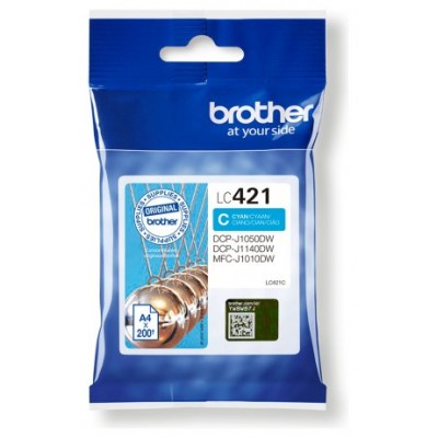 BROTHER Cartucho de tinta cian LC421C para DCP-J1050DW / DCP-J1140DW / MFC-J1010DW