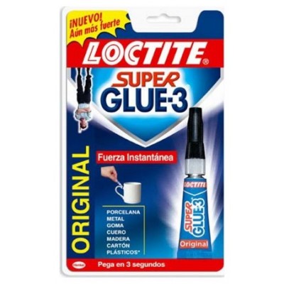 ADHESIVO INSTANTANEO SUPER GLUE-3 3GR+33% GRATIS.ORIGINAL LOCTITE 2601228 (MIN30) (Espera 4 dias)