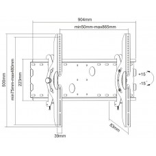 SOPORTE MONITOR/TV 37-70 INCLI 75KG 83mm NEGRO TOOQ