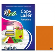 CAJA 70 HOJAS ETIQUETAS NARANJA FLUORESCENTE SIN MÁRGENES-LÁSER/INYECCIÓN DE TINTA/FOTOCOPIADORAS-210X297 MM TICO LP4FA-210297 (Espera 4 dias)