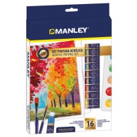 SET PINTURA ACRILICA 16 PZAS MANLEY MDV00100 (Espera 4 dias)