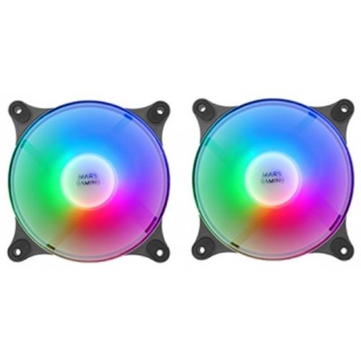 KIT 2xVENTILADOR INTERNO FRGB MARS GAMING MF-DUO BLACK