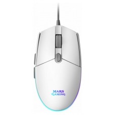 MOUSE MARS GAMING RGB MMG WHITE 3200DPI 6 BOTONES