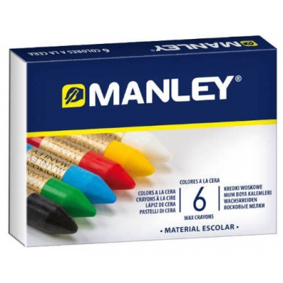 ESTUCHE DE 6 UNIDADES CERAS BLANDAS COLORES SURTIDOS MANLEY MNC00022 (Espera 4 dias)