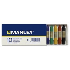 ESTUCHE DE 10 UNIDADES CERAS BLANDAS COLORES SURTIDOS MANLEY MNC00033 (Espera 4 dias)