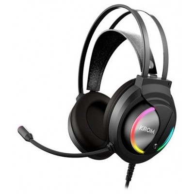 AURICULAR KROM KAPPA GAMING STEREO MICROFONO NEGRO RGB