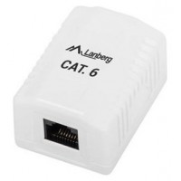 ROSETA DE SUPERFICIE LANBERG CAT.6 UTP 1X TOMA RJ45 BLANCO