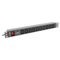 REGLETA LANBERG 1U 10A RACK 19 10X SOCKET NEGRO 2M