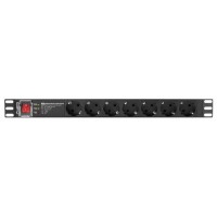 REGLETA LANBERG 1U 16A 7X SCHUKO RACK 19" 2M NEGRO