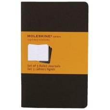 SET DE 3 LIBRETAS CAHIER NEGRAS P (9X14CM) RAYAS MOLESKINE QP311 (Espera 4 dias)