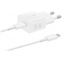 CARGADOR SAMSUNG EP-T2510 USB-C 25W GAN BLANCO CON CABLE CARGADOR SAMSUNG EP-T2510 USB-C 25W GAN BLANCO CON CABLE