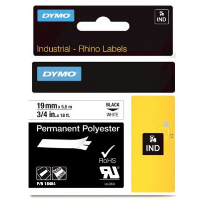 DYMO RHINO Cinta ID1-19 Negro/blanco polyester