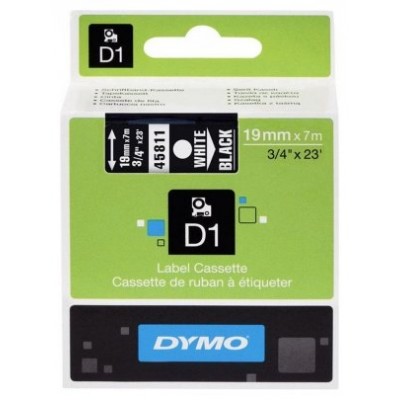 DYMO Cinta LM D1 19mmx7m Blanco/negro