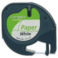 DYMO Cinta LT 12mmx4mt -Negro/Blanco Papel